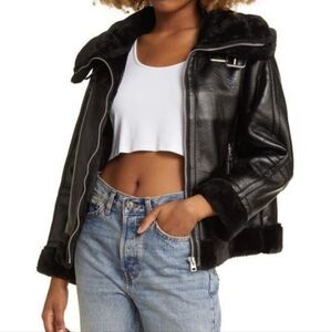 Topshop Black Leather Jacket